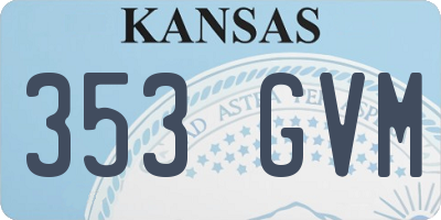 KS license plate 353GVM