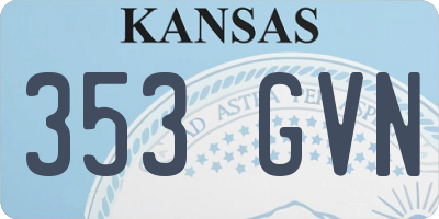 KS license plate 353GVN