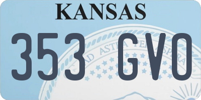 KS license plate 353GVO