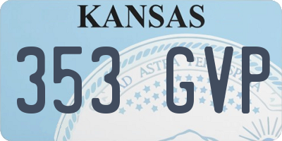 KS license plate 353GVP