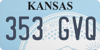 KS license plate 353GVQ