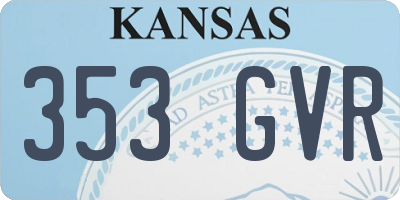 KS license plate 353GVR