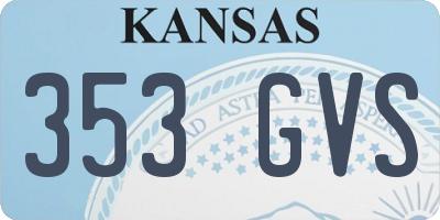 KS license plate 353GVS