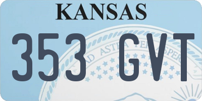 KS license plate 353GVT