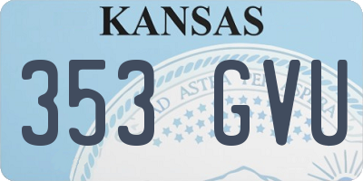 KS license plate 353GVU