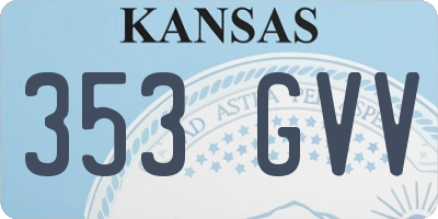 KS license plate 353GVV