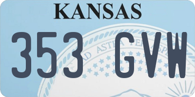 KS license plate 353GVW
