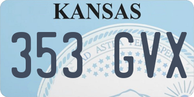 KS license plate 353GVX