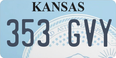 KS license plate 353GVY