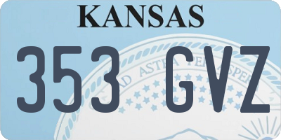 KS license plate 353GVZ