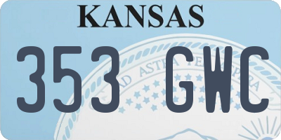 KS license plate 353GWC