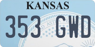 KS license plate 353GWD