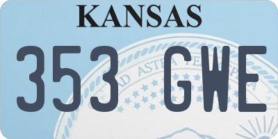 KS license plate 353GWE