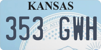 KS license plate 353GWH