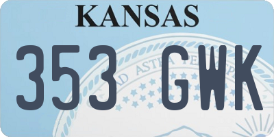 KS license plate 353GWK