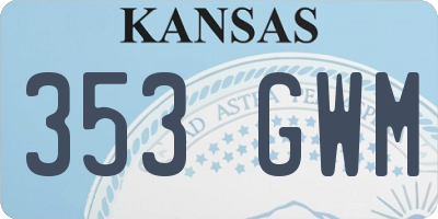 KS license plate 353GWM