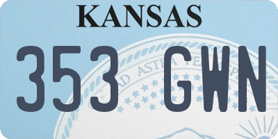 KS license plate 353GWN