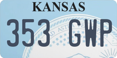 KS license plate 353GWP