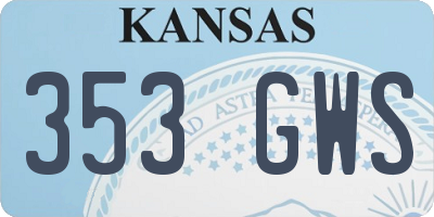 KS license plate 353GWS