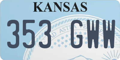 KS license plate 353GWW