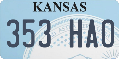 KS license plate 353HAO