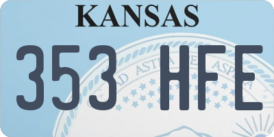 KS license plate 353HFE