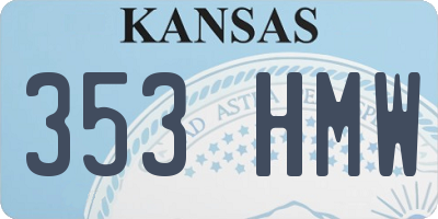 KS license plate 353HMW