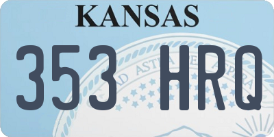 KS license plate 353HRQ