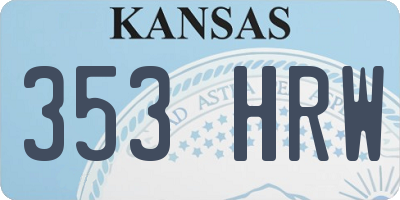 KS license plate 353HRW