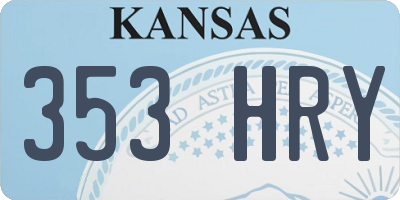 KS license plate 353HRY