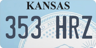 KS license plate 353HRZ