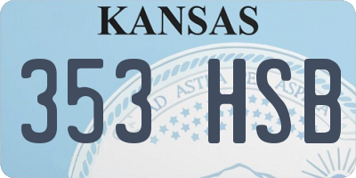 KS license plate 353HSB