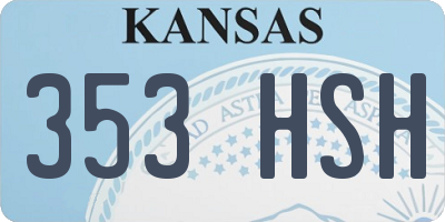 KS license plate 353HSH