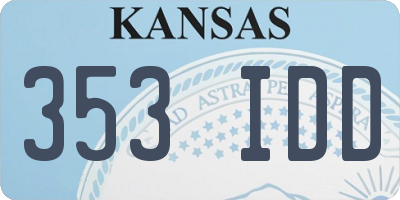 KS license plate 353IDD
