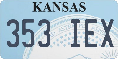 KS license plate 353IEX