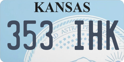 KS license plate 353IHK