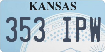 KS license plate 353IPW