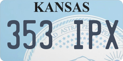 KS license plate 353IPX