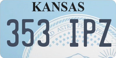 KS license plate 353IPZ
