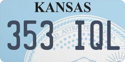 KS license plate 353IQL