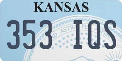 KS license plate 353IQS