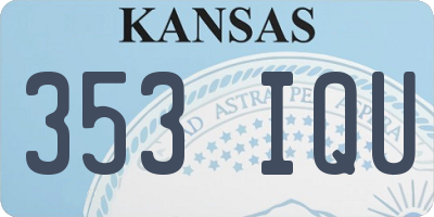 KS license plate 353IQU