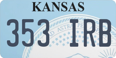 KS license plate 353IRB