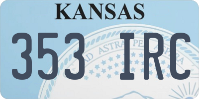 KS license plate 353IRC