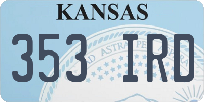 KS license plate 353IRD