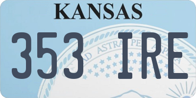KS license plate 353IRE