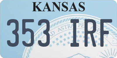 KS license plate 353IRF