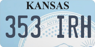 KS license plate 353IRH