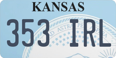 KS license plate 353IRL