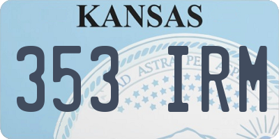 KS license plate 353IRM